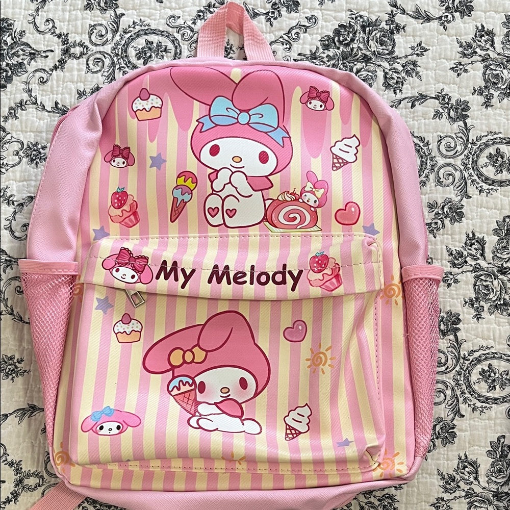Hello Kitty Pink Striped Kids Backpack